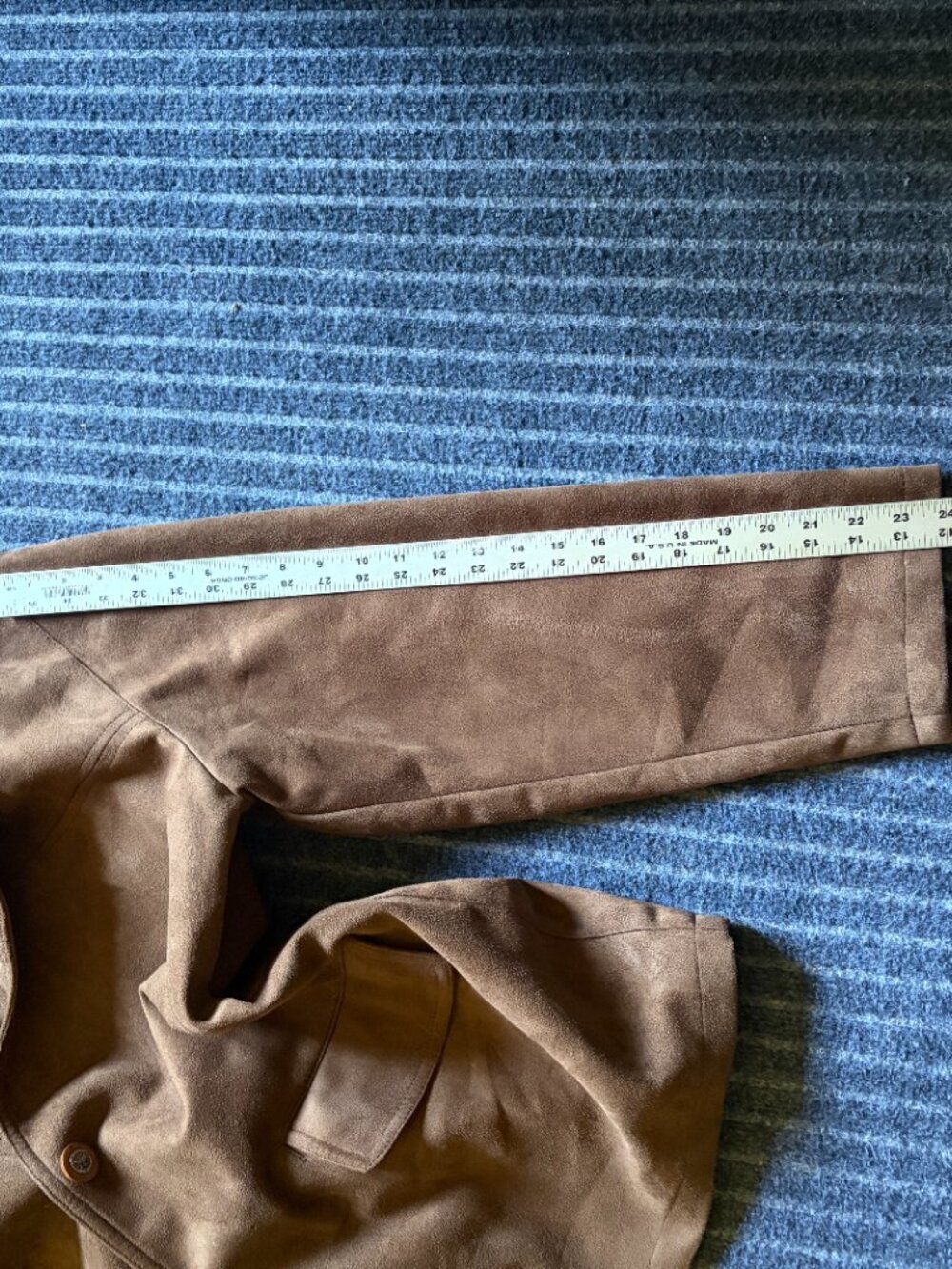 Emporio EGA Fashion Men's Faux Suede Vintage Jacket Camel Brown Size XL - Picture 9 of 10